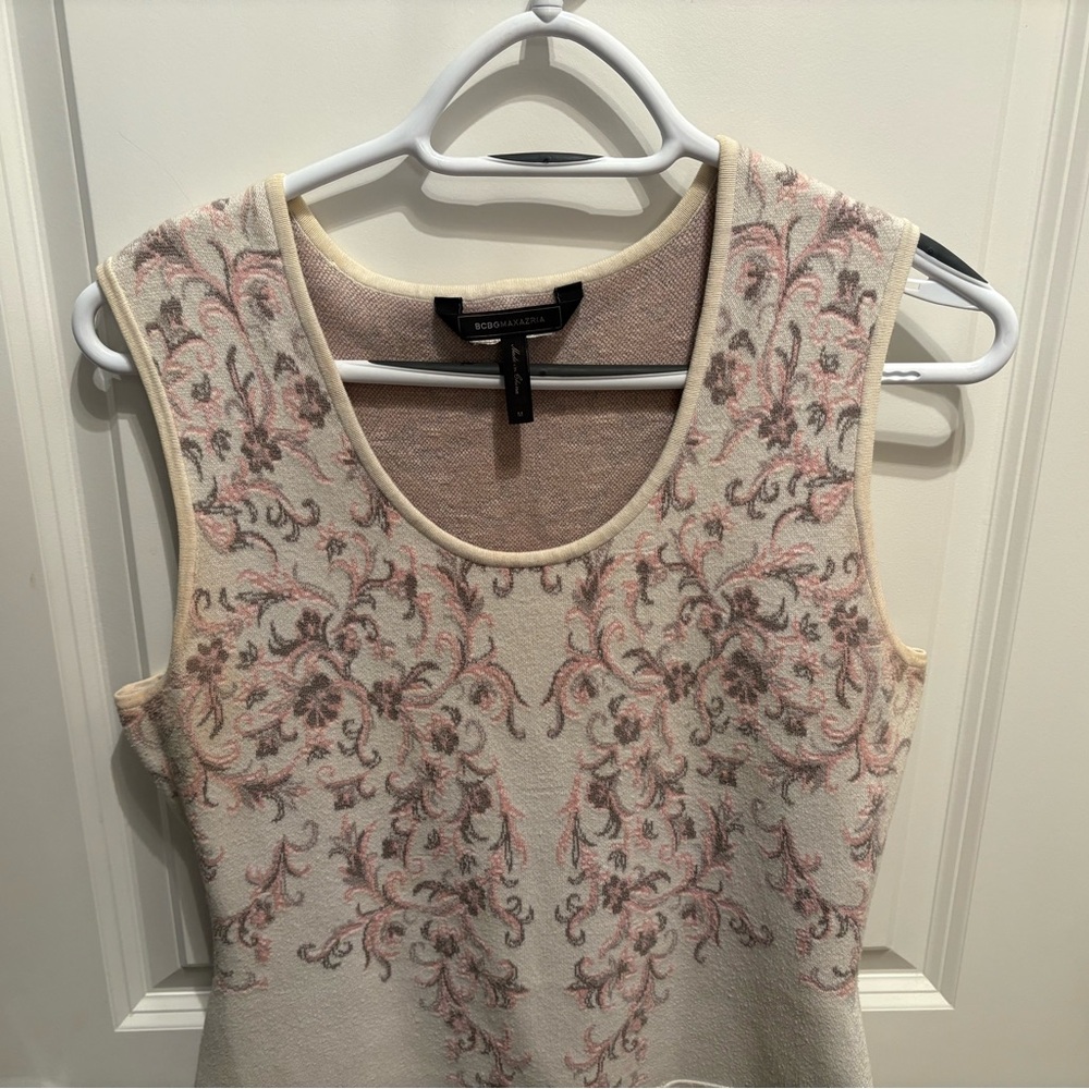 BCBGMaxAzria Cream and Pink Floral Mini Dress - Picture 2 of 7